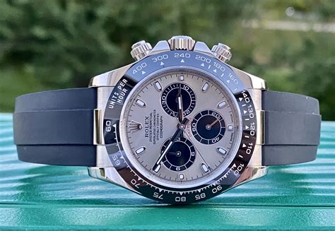 rolex daytona oysterflex white gold price|rolex daytona with oysterflex strap.